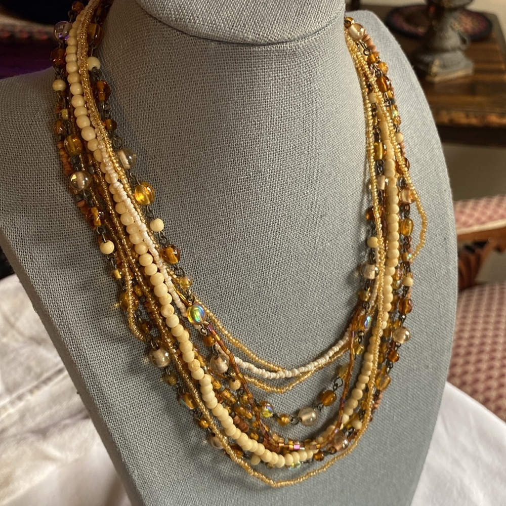 Average signed Boho beaded necklace
